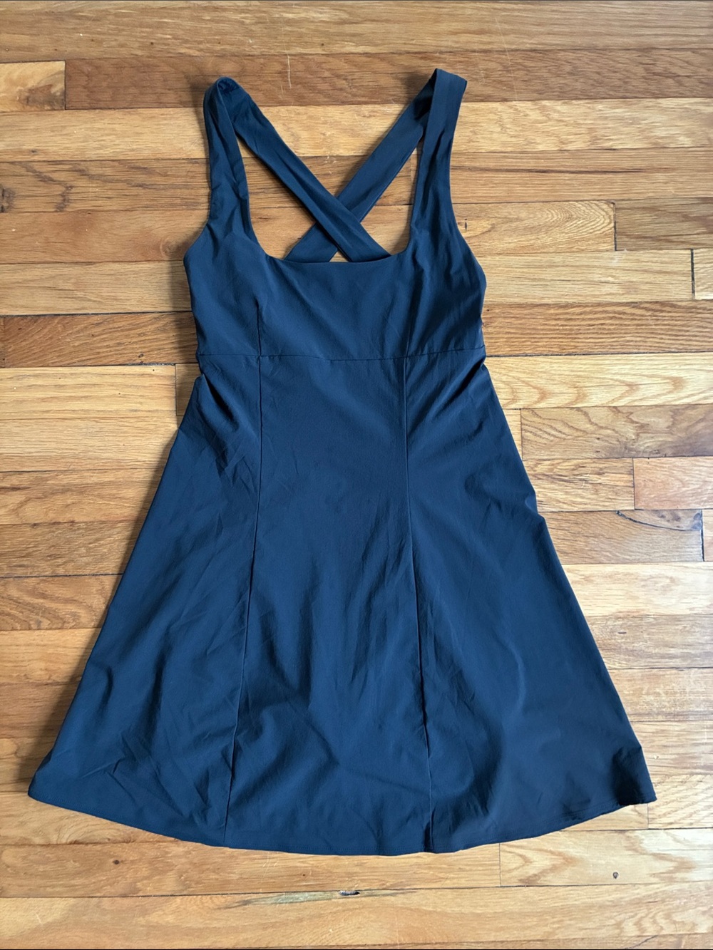 Outdoor Voices Cross-Back Dress Small Black Built In Shorts Romper Pocket Tennis